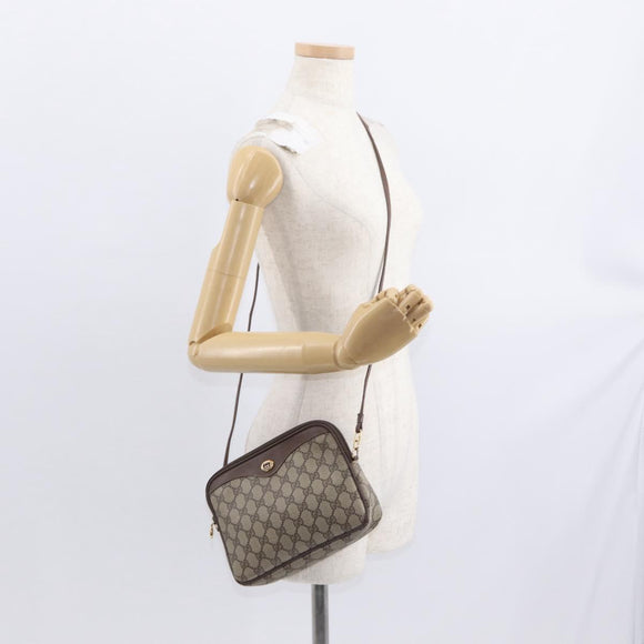 GUCCI GG Supreme Shoulder Bag PVC Beige Gold 97 02 068 Auth BA8850