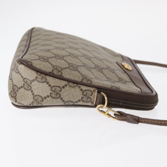 GUCCI GG Supreme Shoulder Bag PVC Beige Gold 97 02 068 Auth BA8850