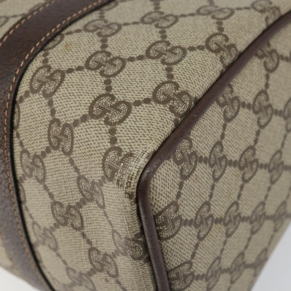 GUCCI GG Supreme Web Sherry Line Boston Bag PVC Beige Gold 40 02 006 Auth BA8851