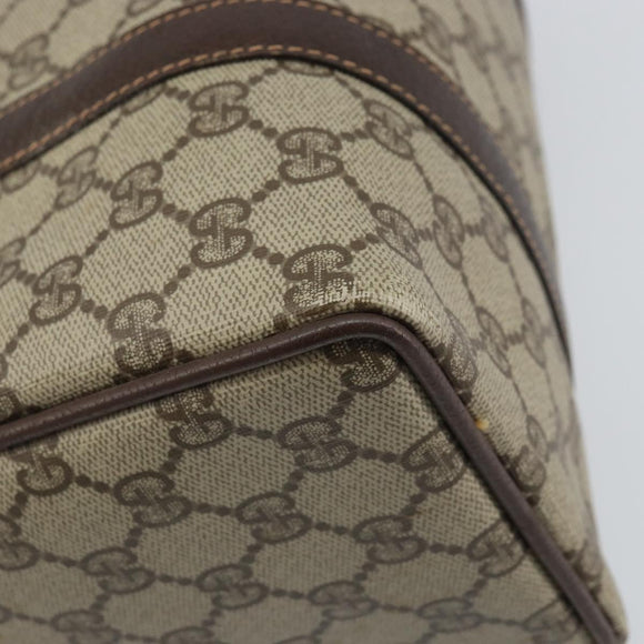 GUCCI GG Supreme Web Sherry Line Boston Bag PVC Beige Gold 40 02 006 Auth BA8851