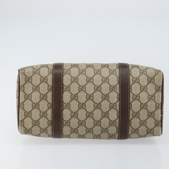 GUCCI GG Supreme Web Sherry Line Boston Bag PVC Beige Gold 40 02 006 Auth BA8851