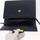Christian Dior Shoulder Bag Leather Navy Gold Auth BA8852-10