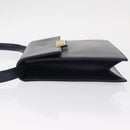 Christian Dior Shoulder Bag Leather Navy Gold Auth BA8852-4