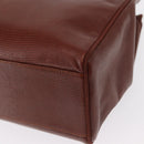 Salvatore Ferragamo Vala Tote Bag Leather Brown Gold Auth BA8853-14