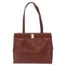Salvatore Ferragamo Vala Tote Bag Leather Brown Gold Auth BA8853-13