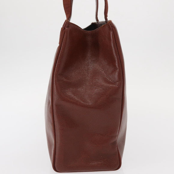 Salvatore Ferragamo Vala Tote Bag Leather Brown Gold Auth BA8853
