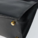 Salvatore Ferragamo Vala Hand Bag Leather Navy Gold Auth BA8854-10