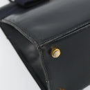 Salvatore Ferragamo Vala Hand Bag Leather Navy Gold Auth BA8854-11