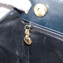 Salvatore Ferragamo Vala Hand Bag Leather Navy Gold Auth BA8854-19