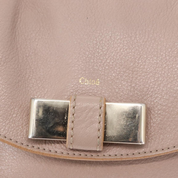 Chloe Lily Hand Bag Leather 2way Pink Gold Silver Auth BA8857
