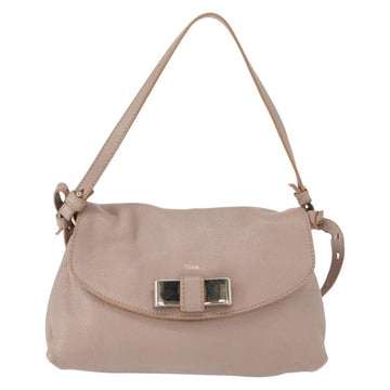 Chloe Lily Hand Bag Leather 2way Pink Gold Silver Auth BA8857 - 0