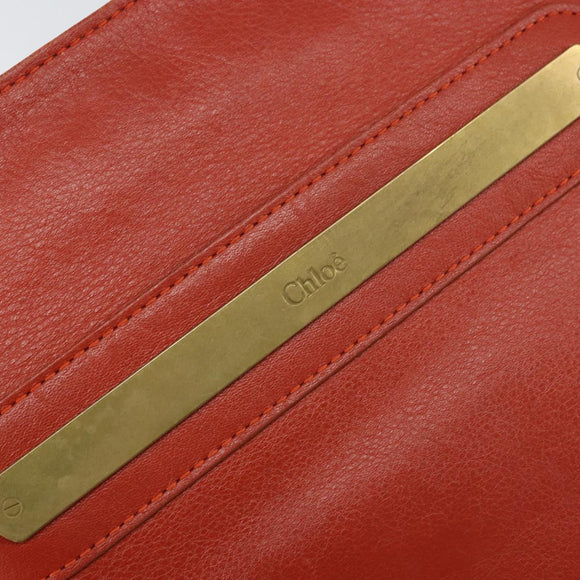 Chloe Shoulder Bag Leather Orange Auth BA8858