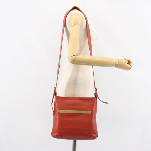 Chloe Shoulder Bag Leather Orange Auth BA8858