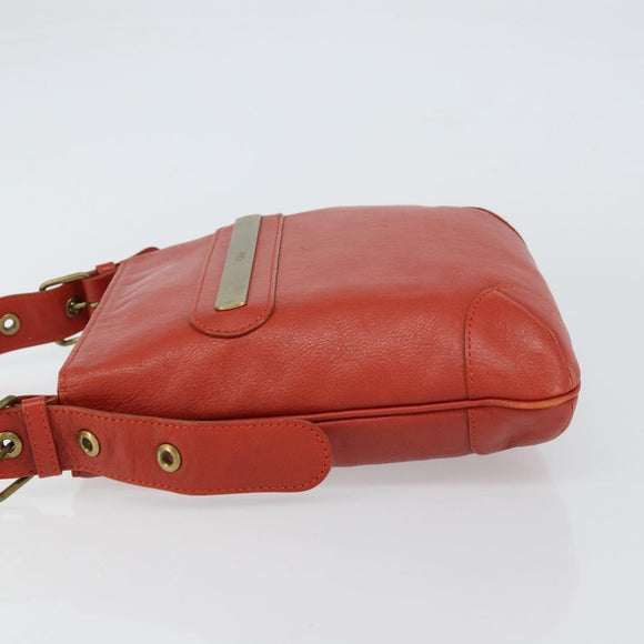 Chloe Shoulder Bag Leather Orange Auth BA8858