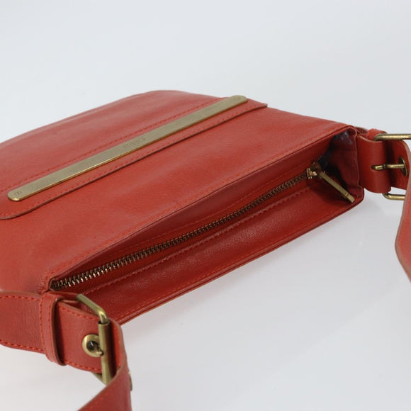 Chloe Shoulder Bag Leather Orange Auth BA8858