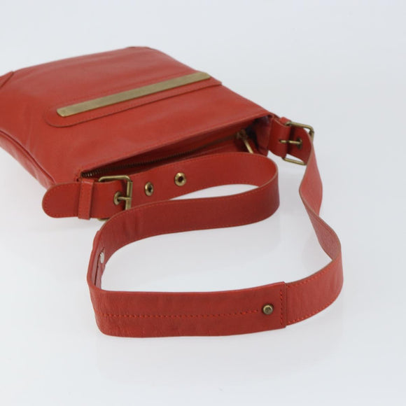 Chloe Shoulder Bag Leather Orange Auth BA8858