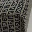 FENDI Zucchino Canvas Tote Bag Navy Silver Auth BA886V-9