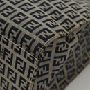 FENDI Zucchino Canvas Tote Bag Navy Silver Auth BA886V-14
