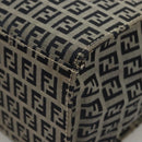 FENDI Zucchino Canvas Tote Bag Navy Silver Auth BA886V-16