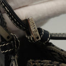 FENDI Zucchino Canvas Tote Bag Navy Silver Auth BA886V-17