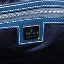 FENDI Zucchino Canvas Tote Bag Navy Silver Auth BA886V-19