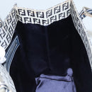 FENDI Zucchino Canvas Tote Bag Navy Silver Auth BA886V-20