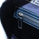 FENDI Zucchino Canvas Tote Bag Navy Silver Auth BA886V-22