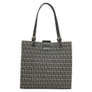 FENDI Zucchino Canvas Tote Bag Navy Silver Auth BA886V-2