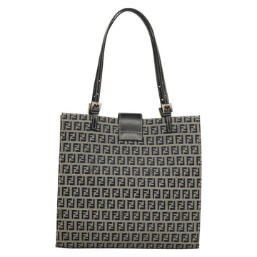 FENDI Zucchino Canvas Tote Bag Navy Silver Auth BA886V - 0