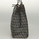 FENDI Zucchino Canvas Tote Bag Navy Silver Auth BA886V-3