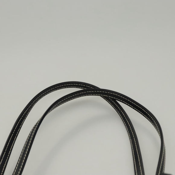 FENDI Zucchino Canvas Tote Bag Navy Silver Auth BA886V