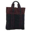 HERMES Fourre Tout Cabass Tote Bag Canvas Bordeaux Auth BA8860-1
