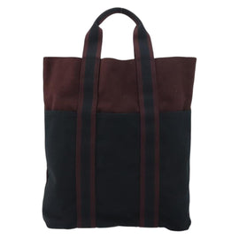 HERMES Fourre Tout Cabass Tote Bag Canvas Bordeaux Auth BA8860 - 0