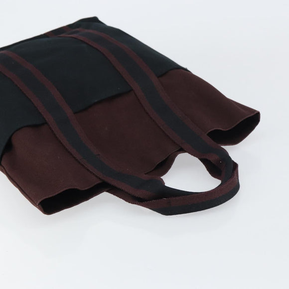 HERMES Fourre Tout Cabass Tote Bag Canvas Bordeaux Auth BA8860