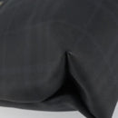 BURBERRY Nova Check Hand Bag Leather Black Silver Auth BA8861-11