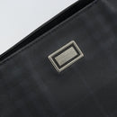 BURBERRY Nova Check Hand Bag Leather Black Silver Auth BA8861-14