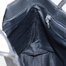 BURBERRY Nova Check Hand Bag Leather Black Silver Auth BA8861-18