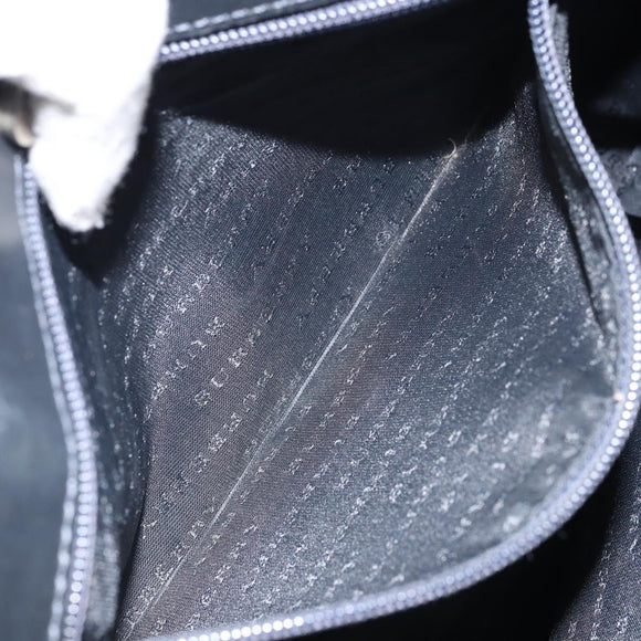 BURBERRY Nova Check Hand Bag Leather Black Silver Auth BA8861