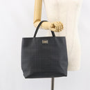 BURBERRY Nova Check Hand Bag Leather Black Silver Auth BA8861-21