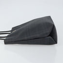 BURBERRY Nova Check Hand Bag Leather Black Silver Auth BA8861-5