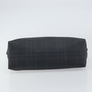 BURBERRY Nova Check Hand Bag Leather Black Silver Auth BA8861-9