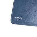 CHANEL iPad Case Caviar Skin Navy CC Auth BA8862-17