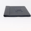 CHANEL iPad Case Caviar Skin Navy CC Auth BA8862-4