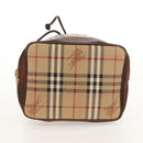 Burberrys Nova Check Hand Bag PVC 2way Beige Gold Auth BA8865-13