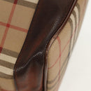 Burberrys Nova Check Hand Bag PVC 2way Beige Gold Auth BA8865-14