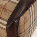 Burberrys Nova Check Hand Bag PVC 2way Beige Gold Auth BA8865-16