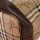 Burberrys Nova Check Hand Bag PVC 2way Beige Gold Auth BA8865-17