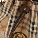 Burberrys Nova Check Hand Bag PVC 2way Beige Gold Auth BA8865-19