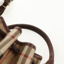 Burberrys Nova Check Hand Bag PVC 2way Beige Gold Auth BA8865-9