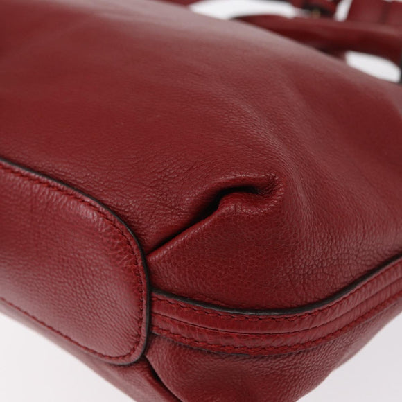 Chloe Elsie Hand Bag Leather 2way Red Gold Auth BA8867